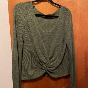 Twist front sweater